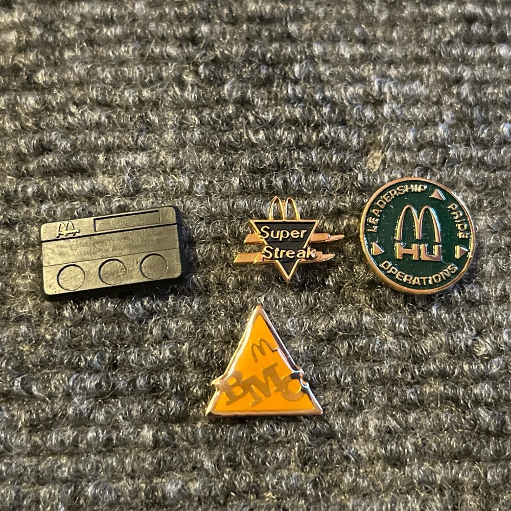 Lot Of 4 McDonald’s Employee Lapel Hat Pins